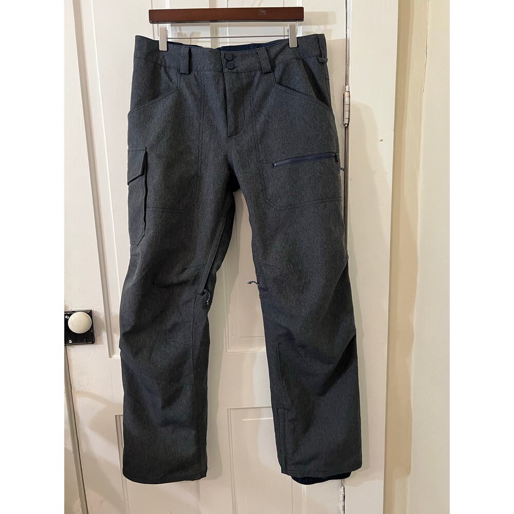 Burton covert pants insulated mens large snowboard ski blue heather gray EUC